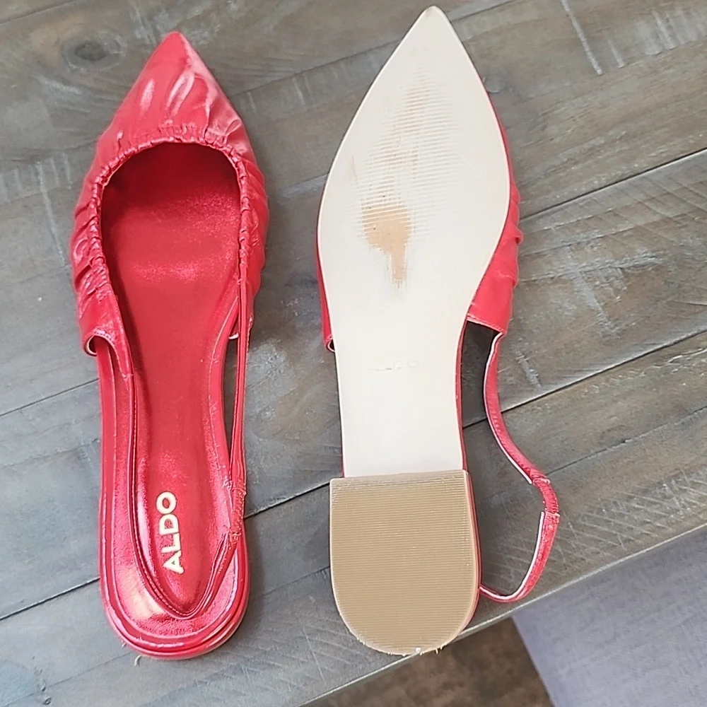 Aldo Red Pointed Toe Flats